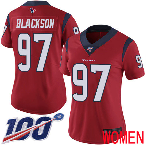 Houston Texans Limited Red Women Angelo Blackson Alternate Jersey NFL Football 97 100th Season Vapor Untouchable